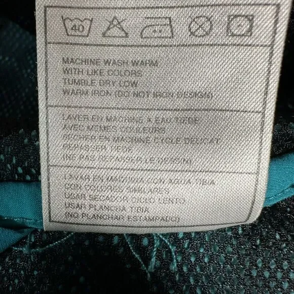 Vintage 90s Nike Womens Size Medium Teal Hooded 1/4 Zip Windbreaker Jacket Coat - Picture 11 of 11